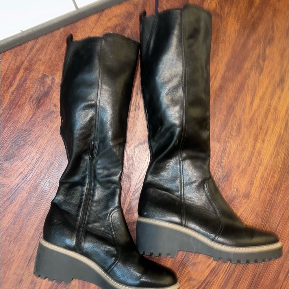 Black knee high boots